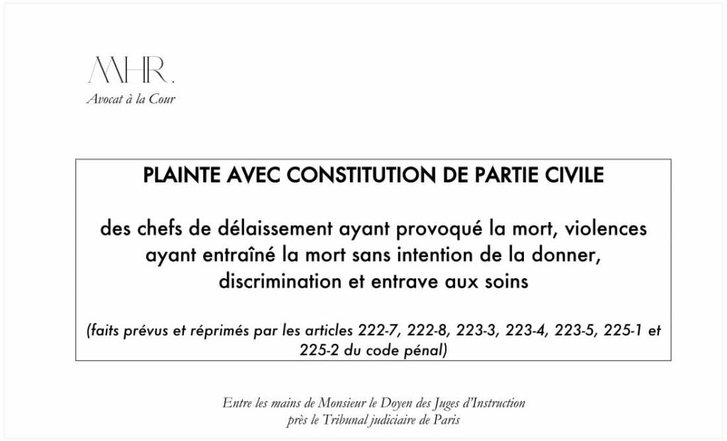 Personnes vulnérables décédées du Covid-19 : une plainte contre « l